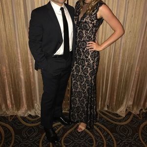 Betsy and Adam Black Lace Gown